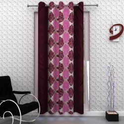 Homely 214 cm (7 ft) Polyester Door Curtain Single Curtain(Abstract, Pink)