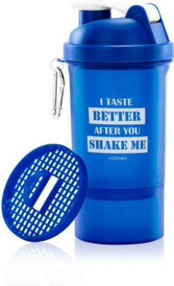 Flipkart SmartBuy Adrenex 500ml Shaker with powder compartment(Pack of 1, Blue)