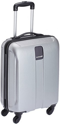 Safari Thorium Stubble 55 Cms Polycarbonate Silver Cabin 4 wheels  Hard Suitcase