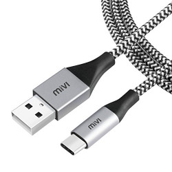 Mivi TC6B2 Type-C USB Cable - 6 Feet - (Black and White)