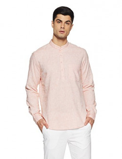 Diverse Men's Solid Regular Fit Casual Shirt (DVC03C1L02-182A_Orange_L)