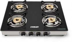 Eveready Glass, Stainless Steel Manual Gas Stove(4 Burners)