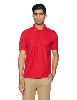 TSX Men's Solid Regular Fit Polo (TS_Polo_9_Red_Large)