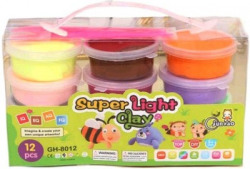 S2KCrafts S2kC-0986 Attractive Neon jelly art clay 5D Slime ultra-light clay Super-Light Modeling Air Dry Magic Clay Jelly with Straws for Kids/Teens - non-toxic Green Environmental Protection - 12 Colors Art Clay(1.5 g)