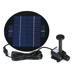 Decdeal 9V 3W/2W/1.5W Solar Panel Solar Powered Fountain Submersible Brushless Water Pump Kit for Bird Bath Pond Pull 200L/H / 180L/H 150cm Lift