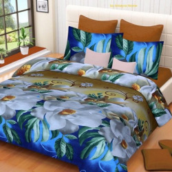 Red Bear 144 TC Polycotton Double Floral Bedsheet(Pack of 1, Multicolor)
