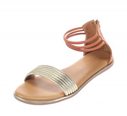 Cleo from Khadims Women Gold Faux Leather Sandal - 8