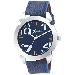 Rich Club Blue Dial and Jeanz Leather Strap Analog Watch for Men and Boys
