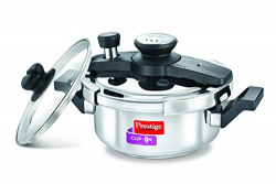 Prestige Clip-on Mini Induction Base Stainless Steel Pressure Cooker with Lid, 2 Litre Metallic Silver