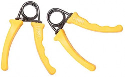 Fitkit FK97006 PP Hand Grip Pair, Adult (Yellow Black)