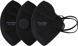 PureMe Black (Pack of 3) Anti Pollution Anti PM2.5 Mask Pack of 3 Mask