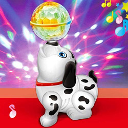MWT TOYZ Cute Dancing Dog Toy with Reflected 3D Lights and Wonderful Music Battery Operated- Multicolor