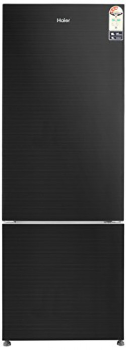 Haier 345 L 3 Star Frost Free Double Door Refrigerator(HRB-3654PKG, Black, Bottom Freezer)