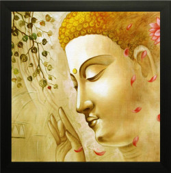  SAF Buddha Religious Painting (Synthetic,14 inch x 14 inch)