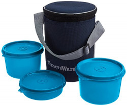 Signoraware Executive Medium Lunch Box with Bag, 15cm, T Blue