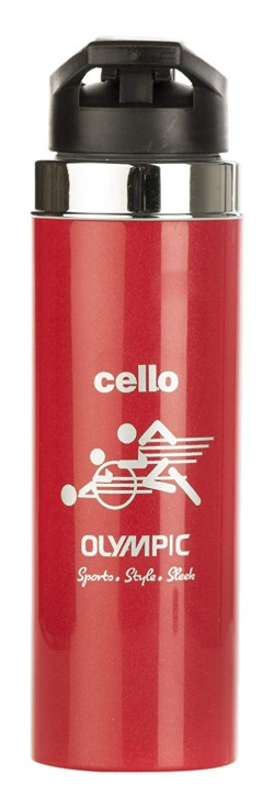 Cello Olympic Plastic Water Bottle, 650ml, Red 