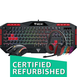 (CERTIFIED REFURBISHED) Gamdias Poseidon M1 Gaming Keyboard, Mouse and Headset Combo (Black and Red)