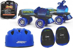 Jaspo Blue Men Eco Senior Skates Combo (Skates+Helmet+Knee+Bag)Suitable For Age 6 To 14 Years Skating Kit