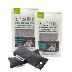 Moso Natural Air Purifying Bags Naturally Absorbs Odours in Shoes, Backpacks, and Luggage -2 Packs of 2