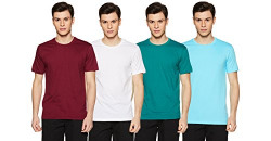 Xessentia Men's T-Shirt (XPO5R2_XXX-Large_Teal, Coral, White, Wine and Aqua) (Pack of 5)