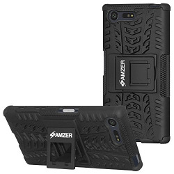 Amzer AMZ200426 Defender Hybrid Warrior Armour Back Case Cover for Sony Xperia X Compact (Black)