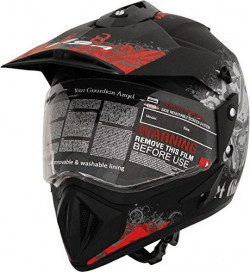 56% Off : Vega Off Road Gangster OFRGDBR1 Helmet (Dull Black and Red, M) @917.