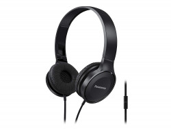  Panasonic On Ear Stereo Headphones RP-HF100M-K with Integrated Mic and Controller, Travel-Fold Design, Matte Finish, Black Colour:black