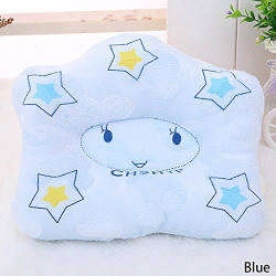 Baybee Premium Organic Pillow | Head Shaping Newborn Stars Pillow for Sleeping | Breathable Flat Head Baby Lion Pillow to Prevent Flat Head Syndrome + Infants Pillow ( Blue )