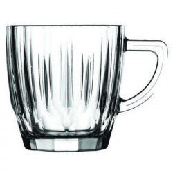 Pasabahce Glass Diamond Mug Set, Set of 2, Transparent