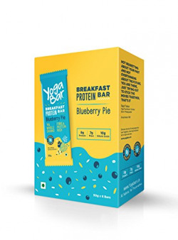 Yogabar Breakfast Protein Blueberry Bars - 300gm, 6 x 50 g (Box of 6 Bars)