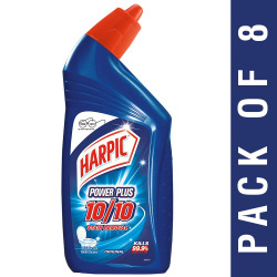 Harpic Power Plus Disinfectant Toilet Cleaner, Original, 500ml (Pack of 8) 