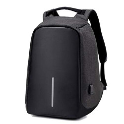 Teconica RM-1825 Anti-Theft Backpack Waterproof Travel, Business Laptop Bag with Charging Port, Water Resistant and Sponge Layer, Elastic Belt and Campaign/Travel/School/Office {Assorted Colour}