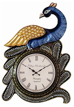 RoyalsCart Peacock Analog Wall Clock, Multi