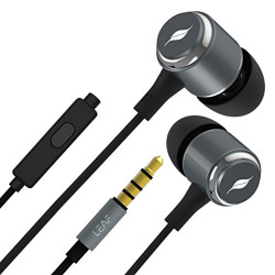Leaf Metal Wired Earphones with Mic and in-Line Remote (Gunmetal)