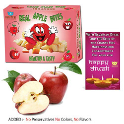 Bogatchi Dried Real Apple Bites Diwali Gift Pack, 200g with Free Diwali Greeting Card