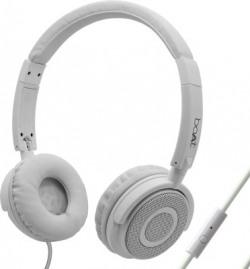 boAt BassHeads 900 Super Extra Bass Wired Headset with Mic(Pearl White, On the Ear)