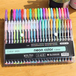 48pcs Gel Pen Set Refills Metallic Pastel Neon Glitter Sketch Drawing Color Pen School Stationery Marker for Kids Gifts
