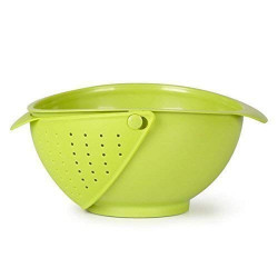 Electomania Plastic Vegetable Fruit Basket Rice Wash Sieve Washing Bowl Colander