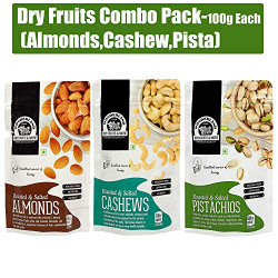 WONDERLAND FOODS (DEVICE) Roasted and Salted Dry Fruits Combo Pack of 3 (Almonds, Cashew Pistachios) , 100 g Each