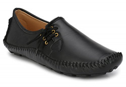 Andrew Scott Men's Black Leather Loafers-9 UK/India (43 EU) (1000Black_9)