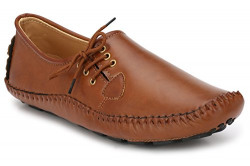 Andrew Scott Men's Tan Leather Loafers-7 UK/India (41 EU) (1000Tan_7)