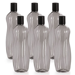 Cello Sipwell PET Bottle Set, 1 Litre, Set of 6, Black