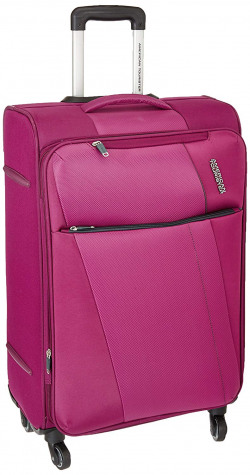 American Tourister Michigan Polyester 79 cms Magenta Suitcase (AMT Michigan SP79CM TSA MAGNTA) 