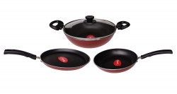  Pigeon by Stovekraft Basics Induction Base Non-Stick 4 PC Cookware Set, Terracotta Brown
