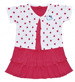 Orange and Orchid Cotton Girl's Frock (ONOKDSFRK02_3-4:FLX, Pink, 3-4 Years)