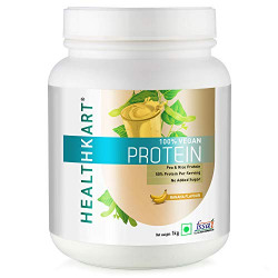 HealthKart 100% Plant Protein, Vegan, Lactose Free, 1kg, Banana