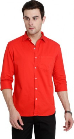 MGV Men's Solid Casual Red, Red Shirt