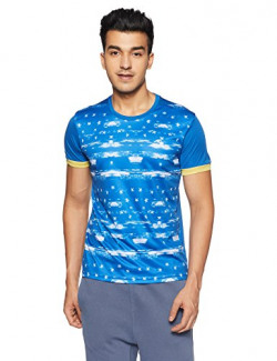 ALCiS Men's Round Neck Synthetic T-Shirt (8904237857456_AKTRMTE100268_XX-Large_Blue)
