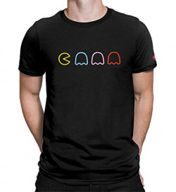 Graphic Printed T-Shirt for Men & Women | Pacman T-Shirt | Half Sleeve T-Shirt | Round Neck T Shirt | 100% Cotton T-Shirt Black