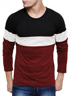 Cenizas Men's Full Sleeves Solid Stripes Round Neck Tshirt/T-Shirt